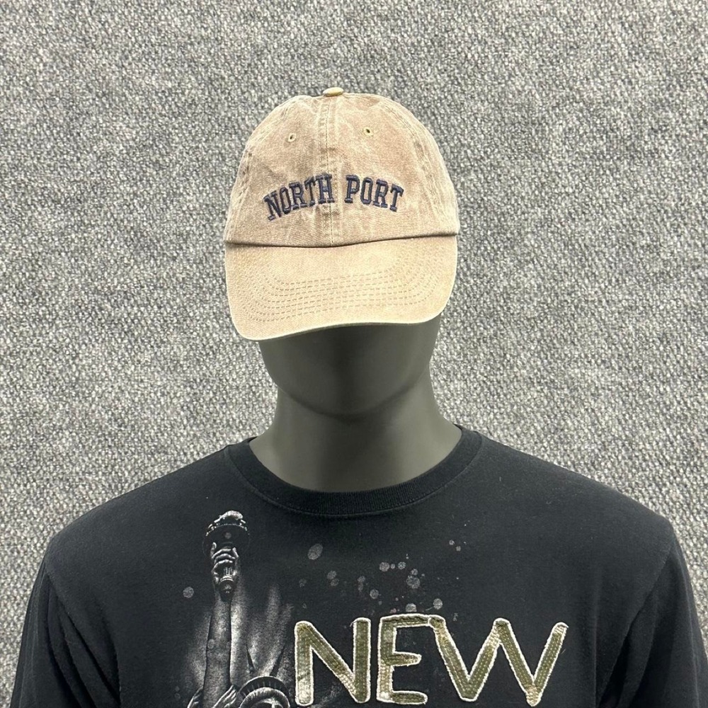 North Port Washed Khaki Embroidered Dad Hat